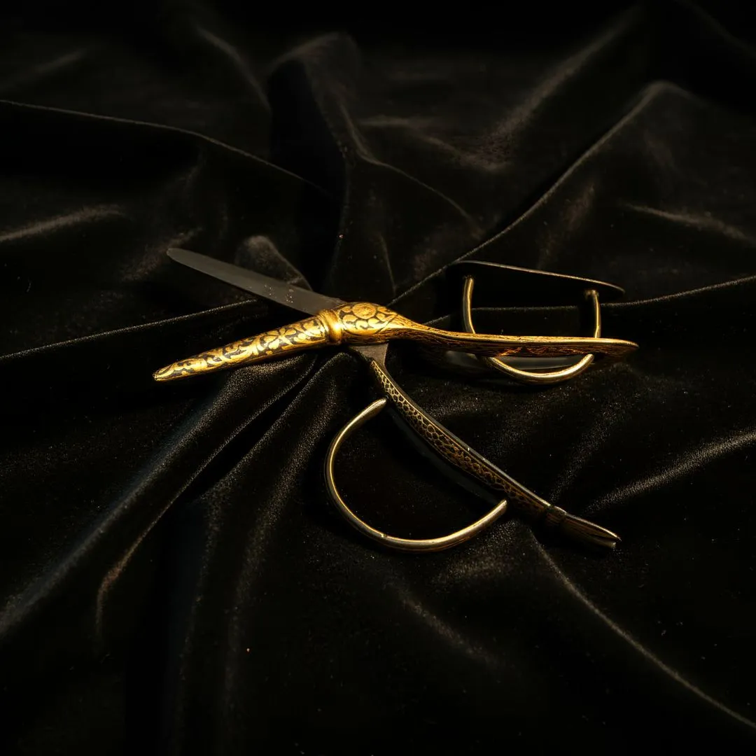Gold Koftgari Scissors with Traditional Handcrafted Metal Inlay