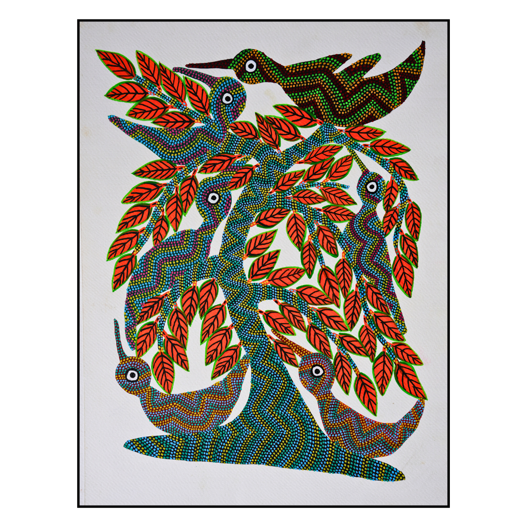 The Playful Birds on a Tree