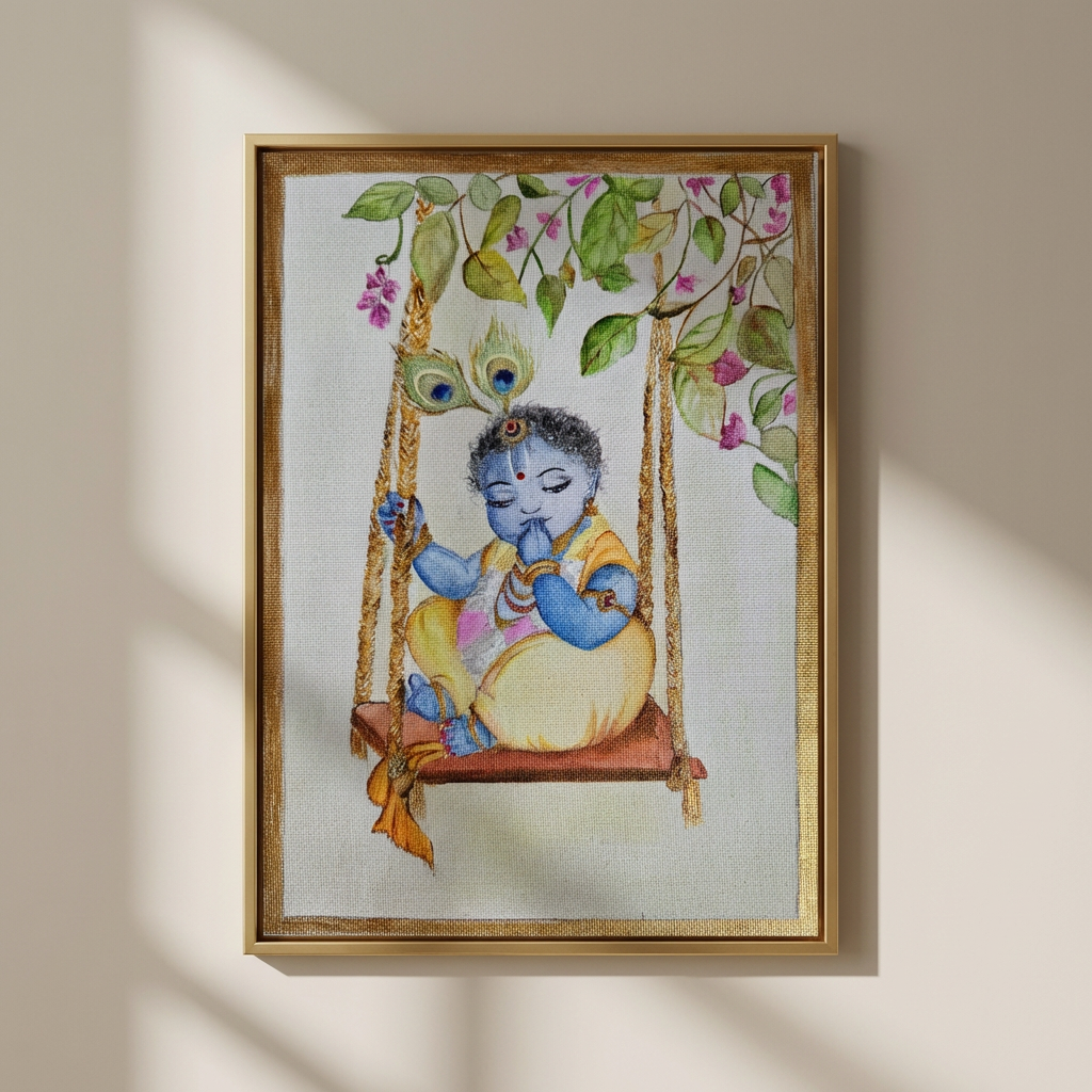 Laddoo Gopal painting 