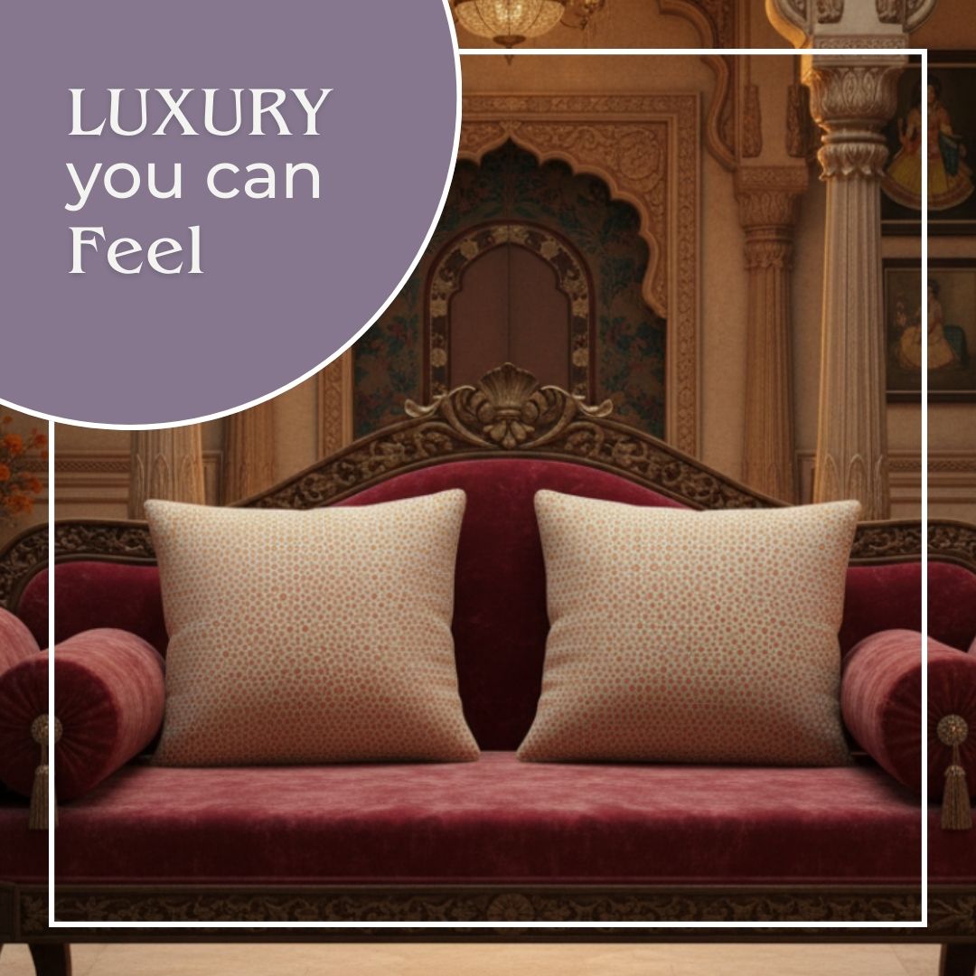 Block Printed Cotton Cushion Covers with Geometric Pattern (Set of 2)