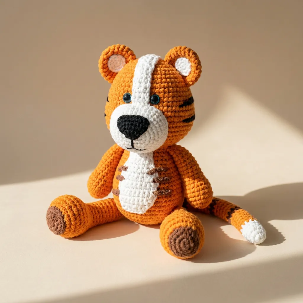 Crochet Tiger toy - Amigurumi plushie for kids