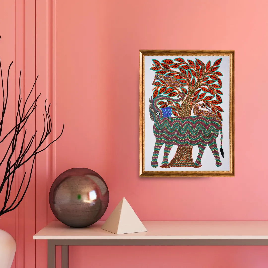 Elephant with Birds