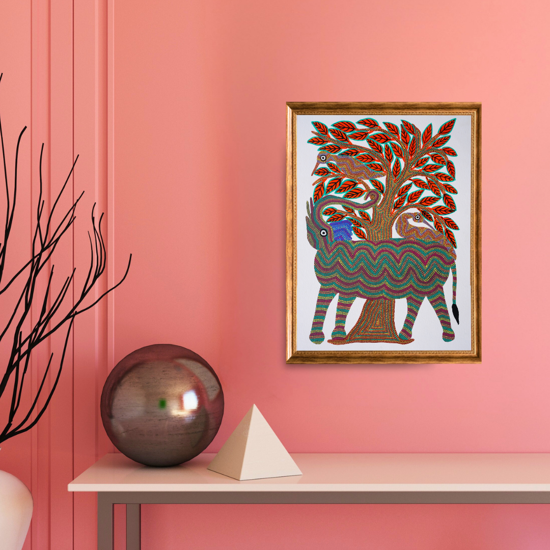 Elephant with Birds