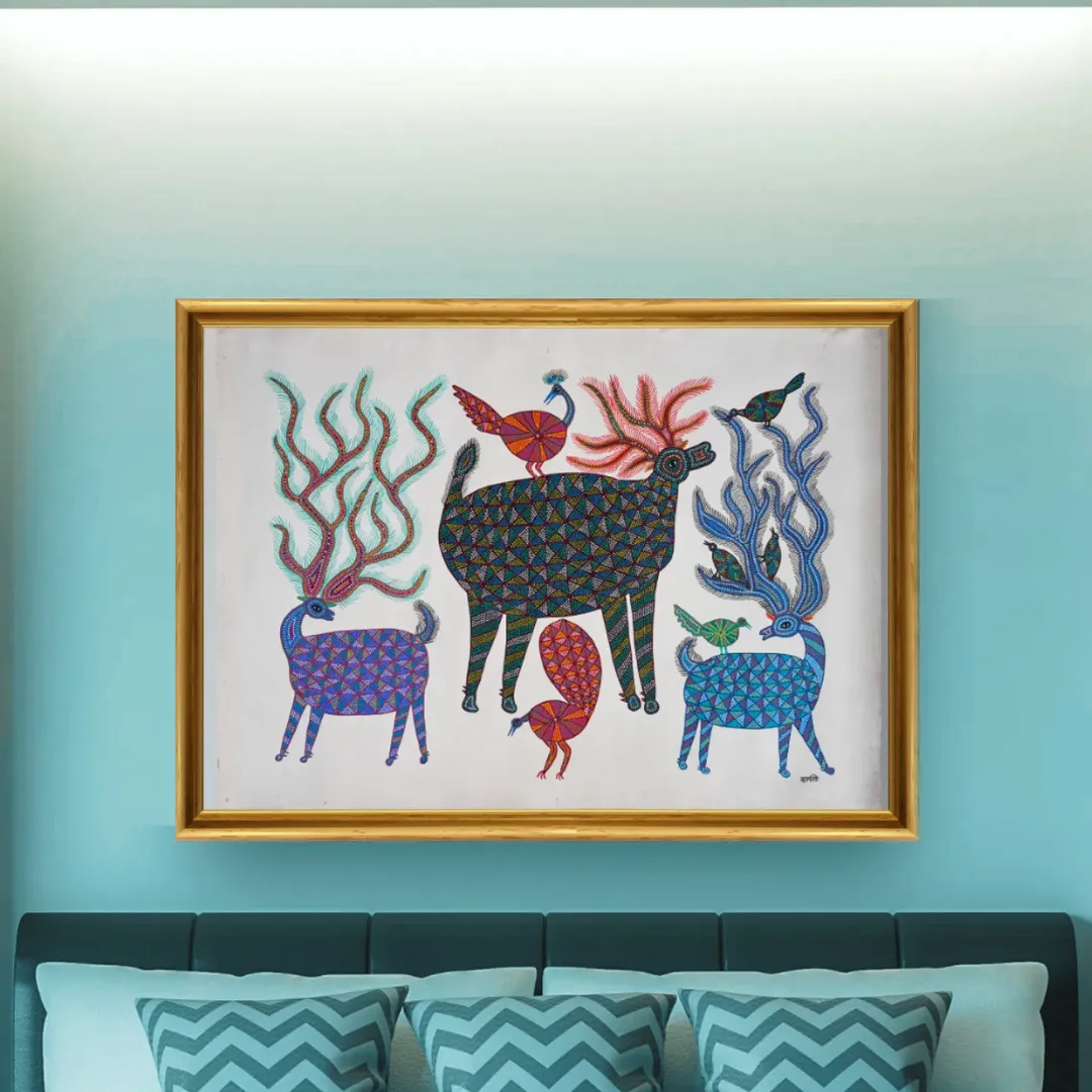 Harmony in the Wild: Deer, Peacocks and Birds 