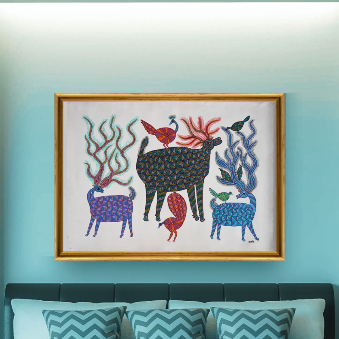 Harmony in the Wild: Deer, Peacocks and Birds 