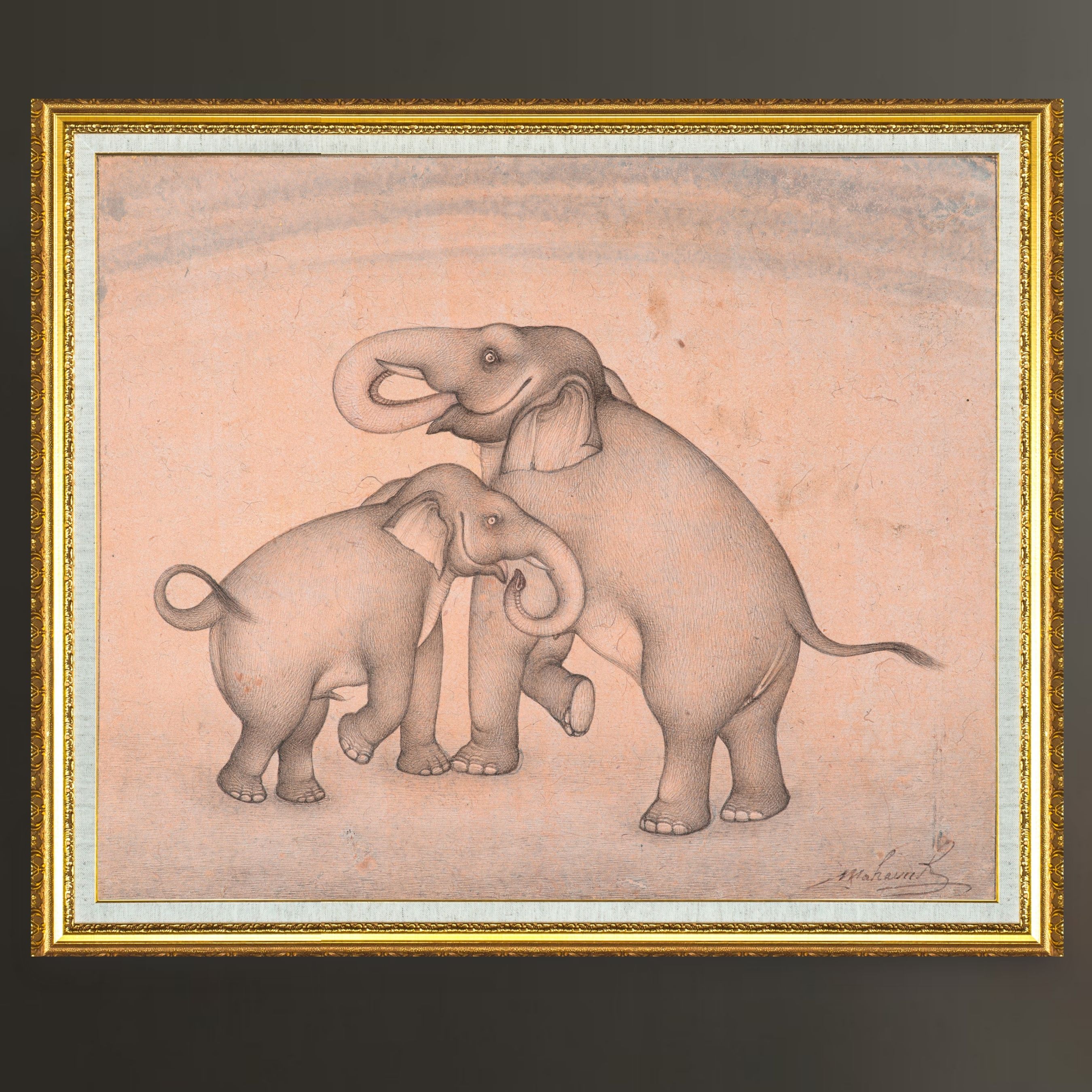 Gentle Bond of the Elephant Pair