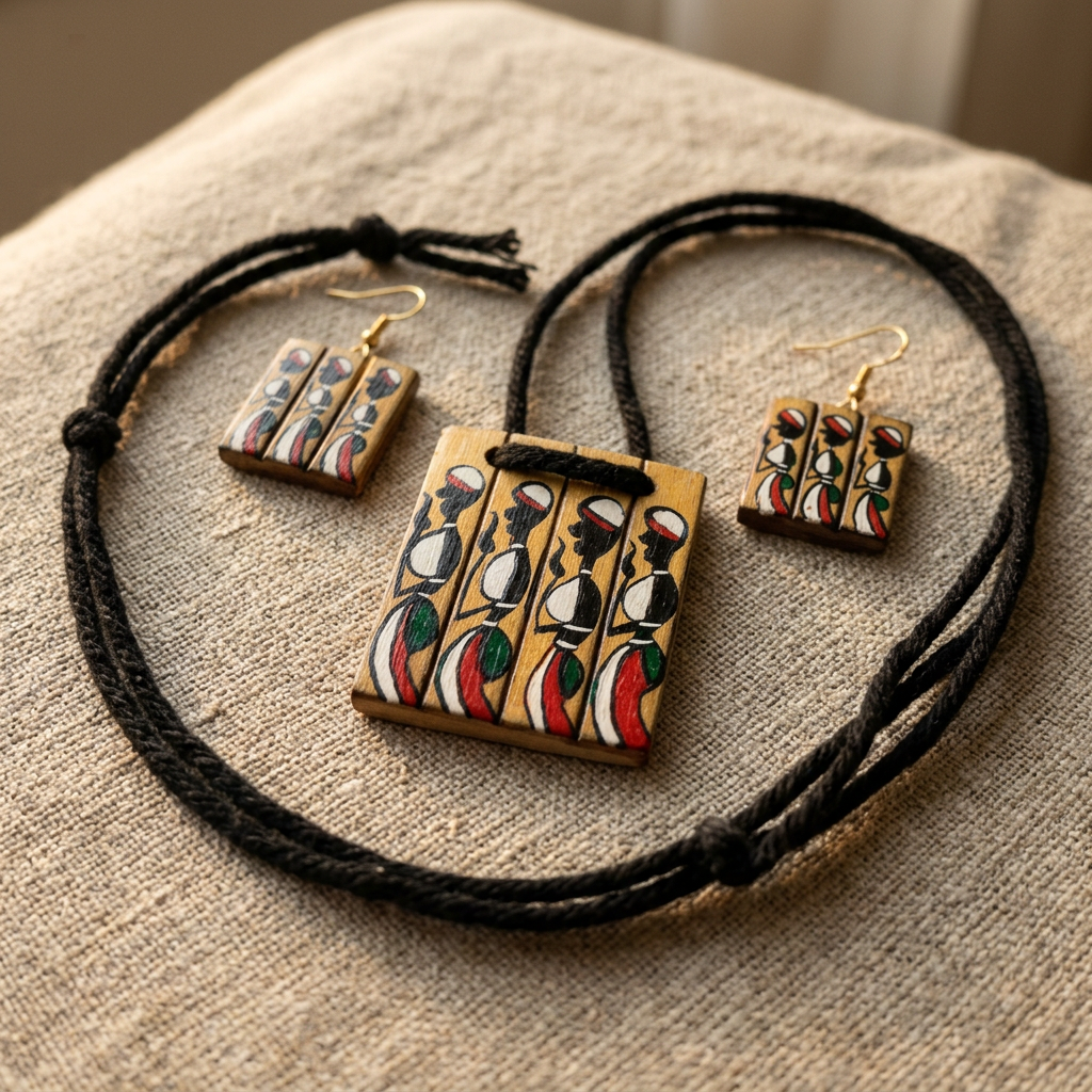 Handmade Terracotta Jewellery Set with Earrings