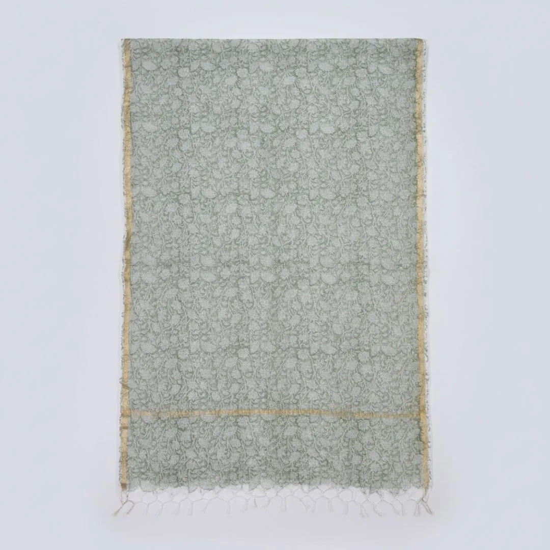 Kota Doriya Dupatta with Hand Block Printed Traditional Motifs