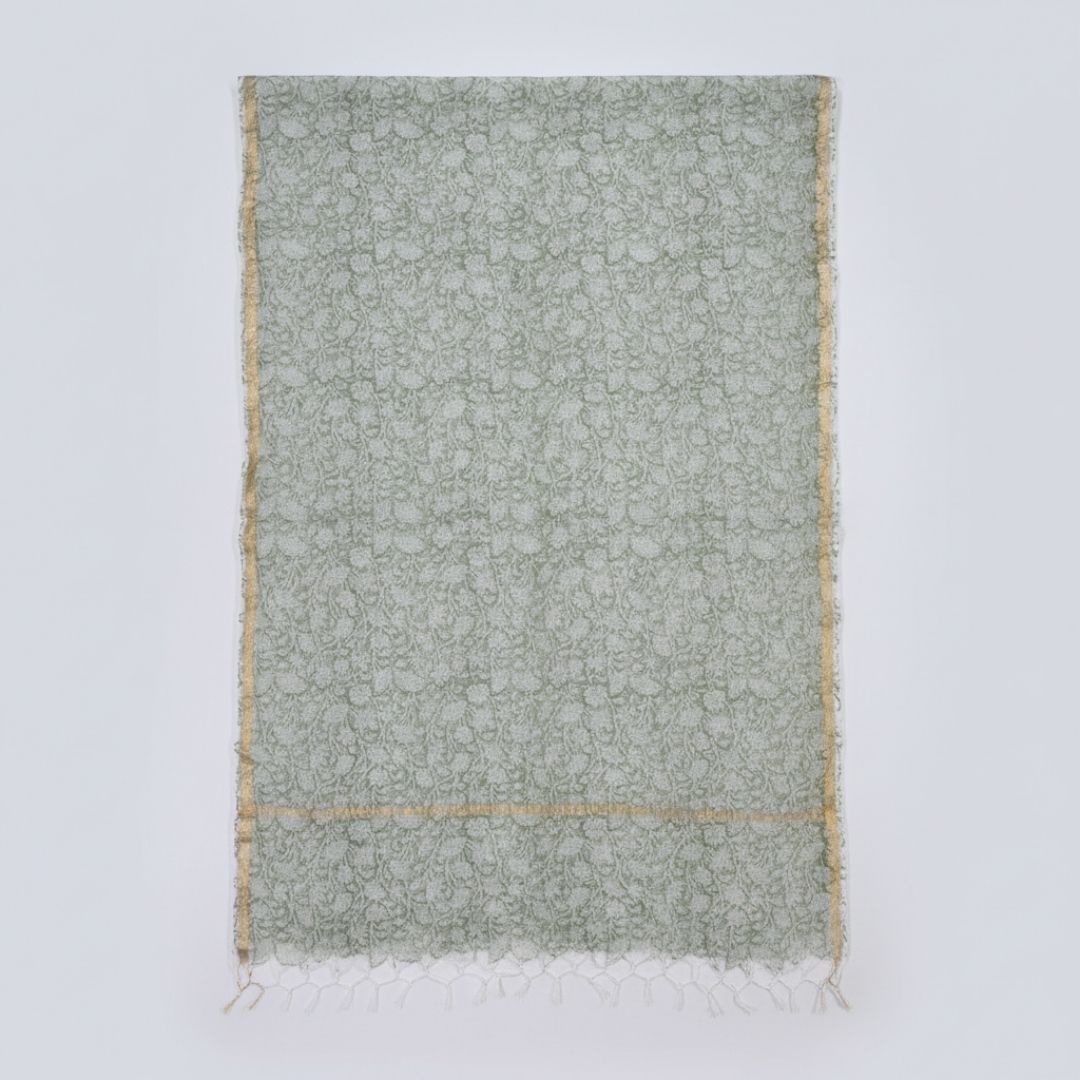 Kota Doriya Dupatta with Hand Block Printed Traditional Motifs