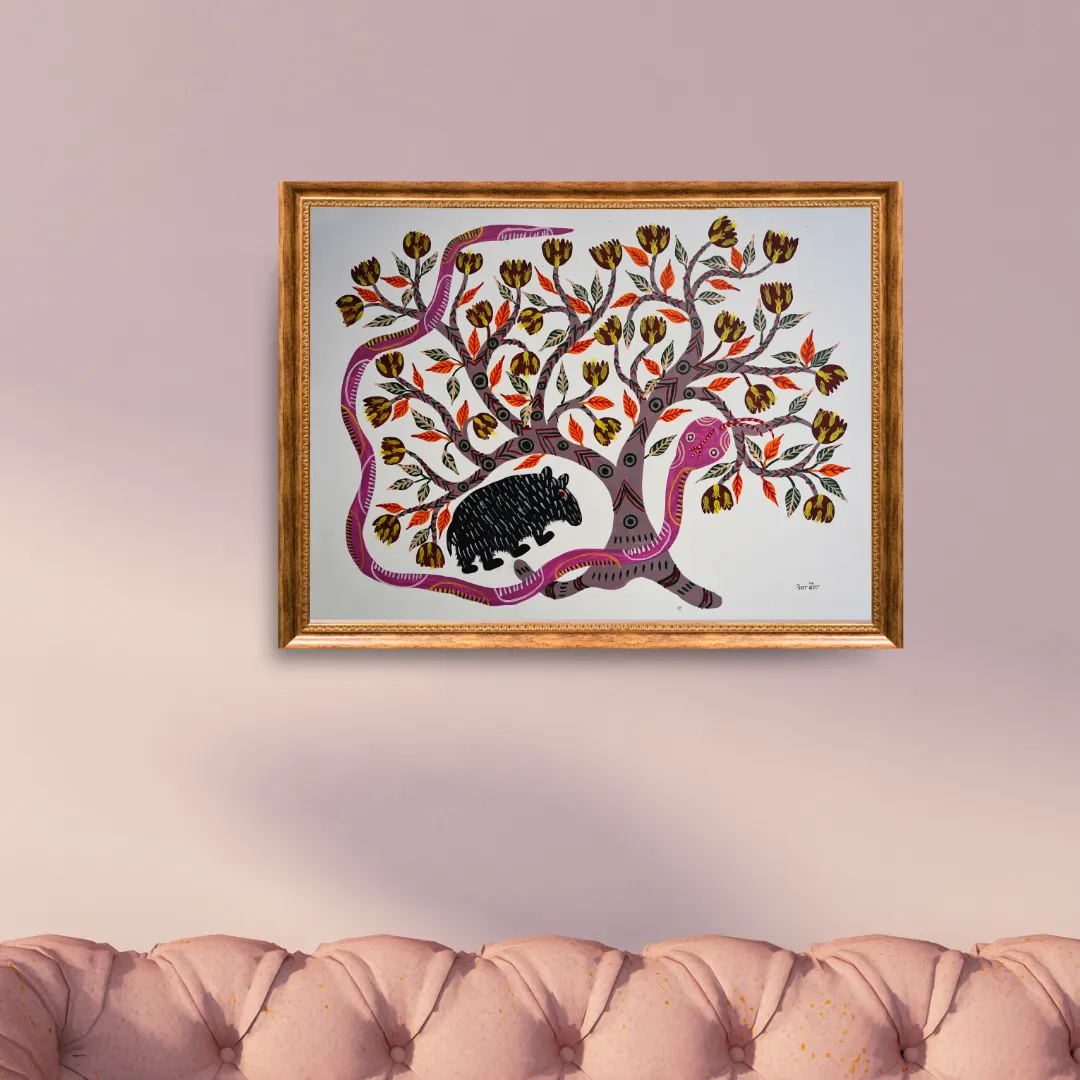 Bear and Snake Under Mahua Tree