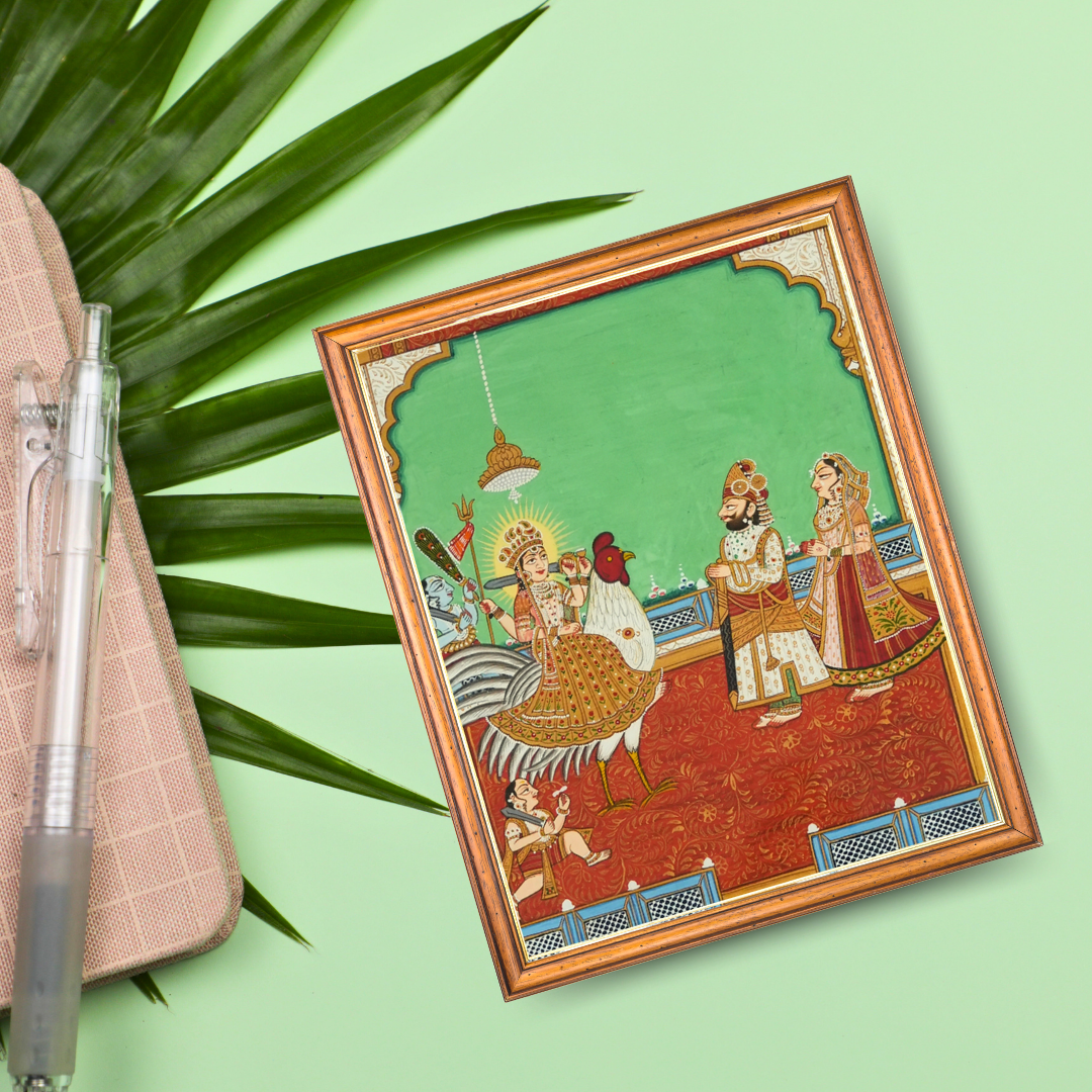 The Royal Couple worshipping the Goddess