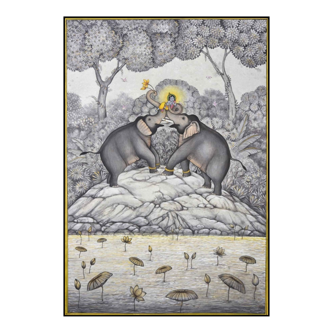 Bala Krishna with Elephants