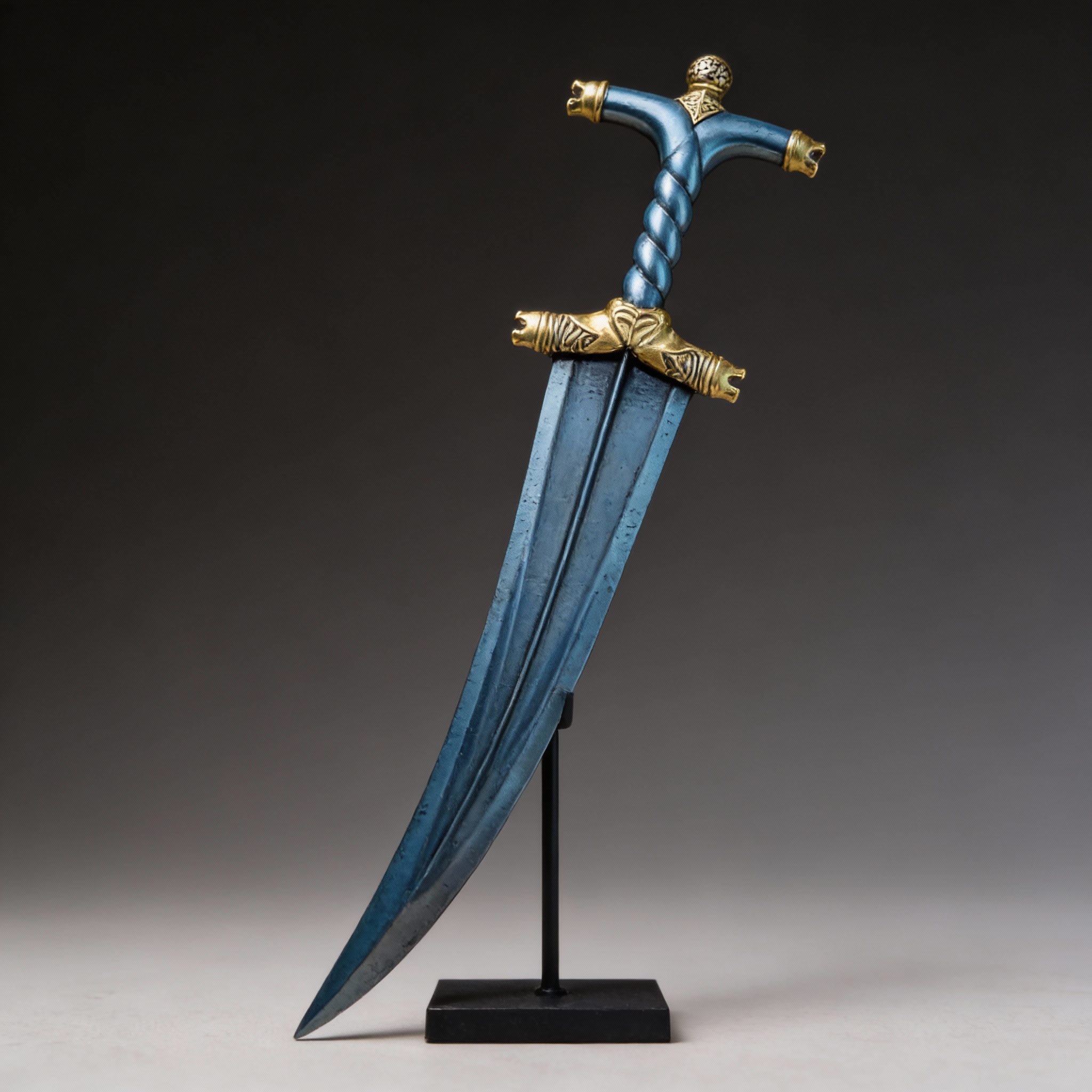 Gold Wood Still Dagger Handcrafted Decorative Koftgari Art