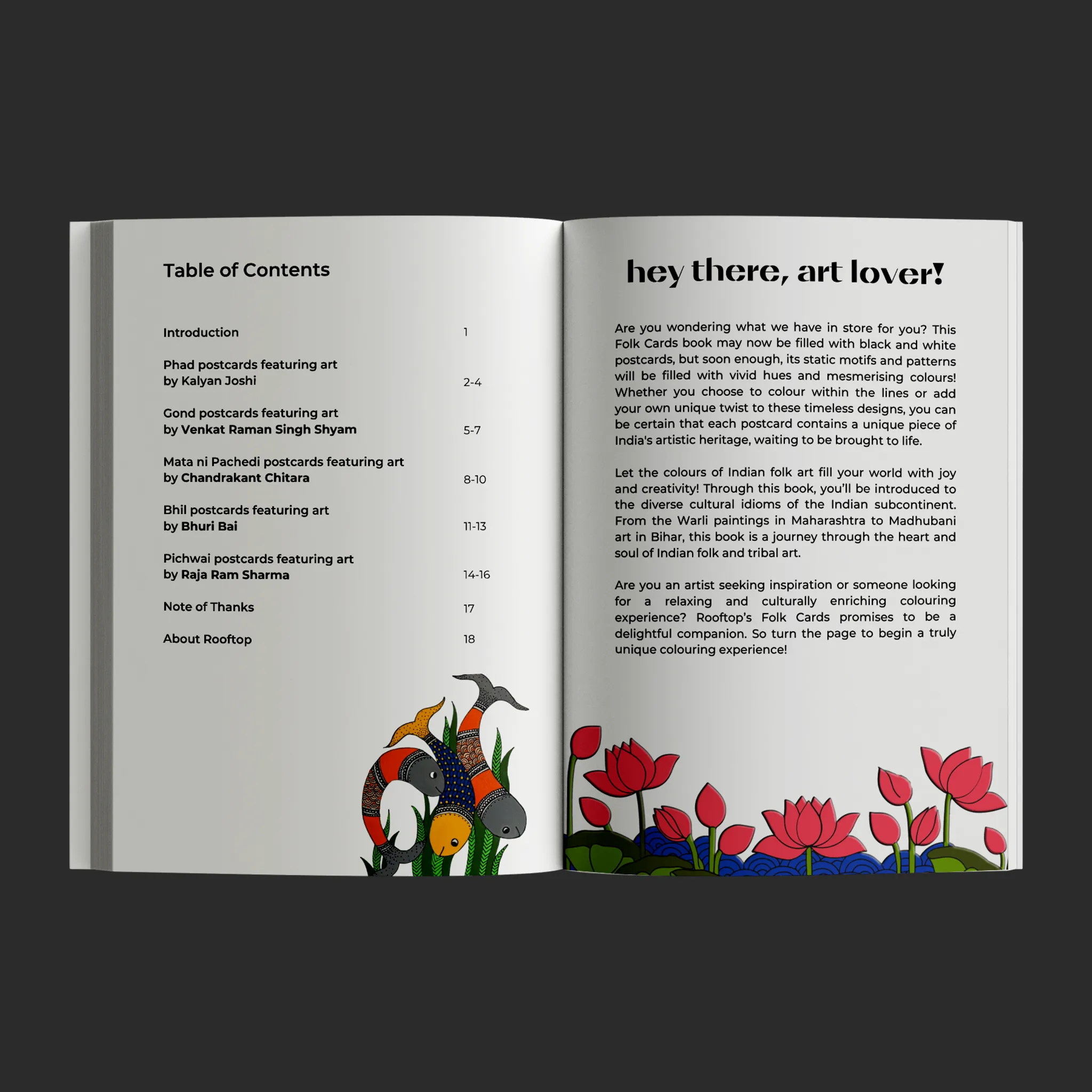 Folk Art Postcard Book