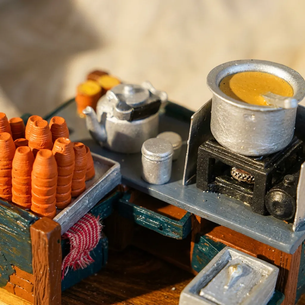 Handmade Chai Stall Miniature Decor (Yaado Ke Kone)