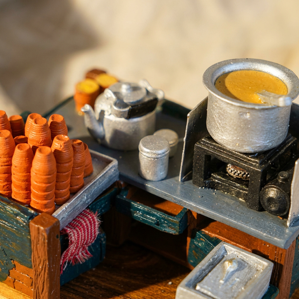 Handmade Chai Stall Miniature Decor (Yaado Ke Kone)