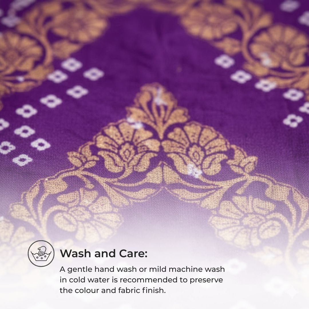 Glace Cotton Jari Tie and Dye Suit Fabric for Elegant Cut Tops