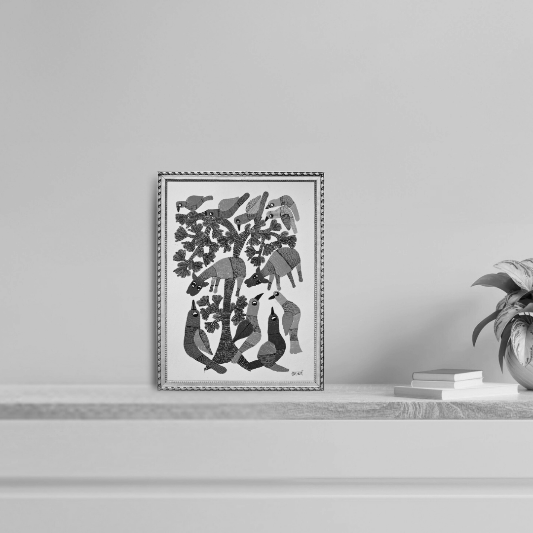 Two Calves and Birds