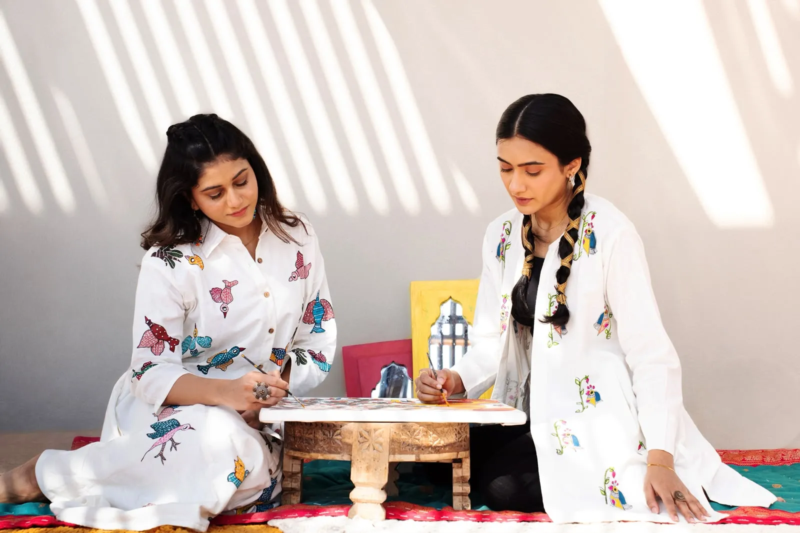 Hand painted gond shirt dress