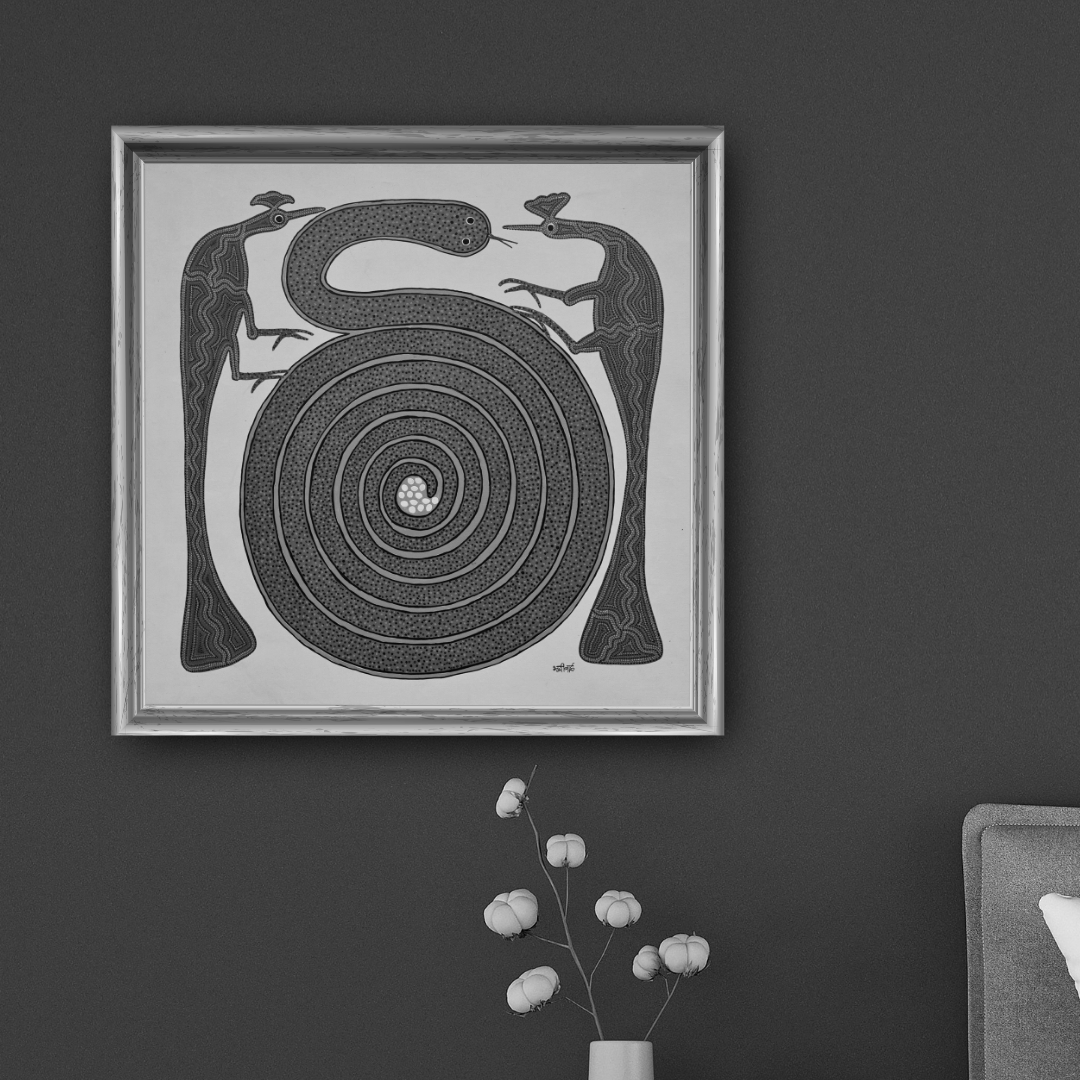 Peacock & Snake with Eggs: A Battle of Survival