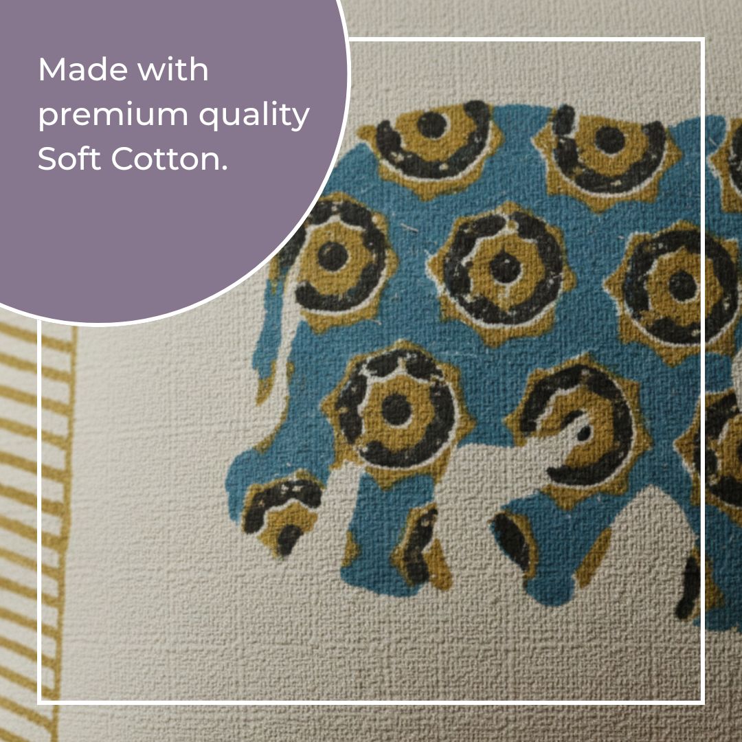 Block Printed Cotton Cushion Covers with All-Over Pattern (Set of 2)