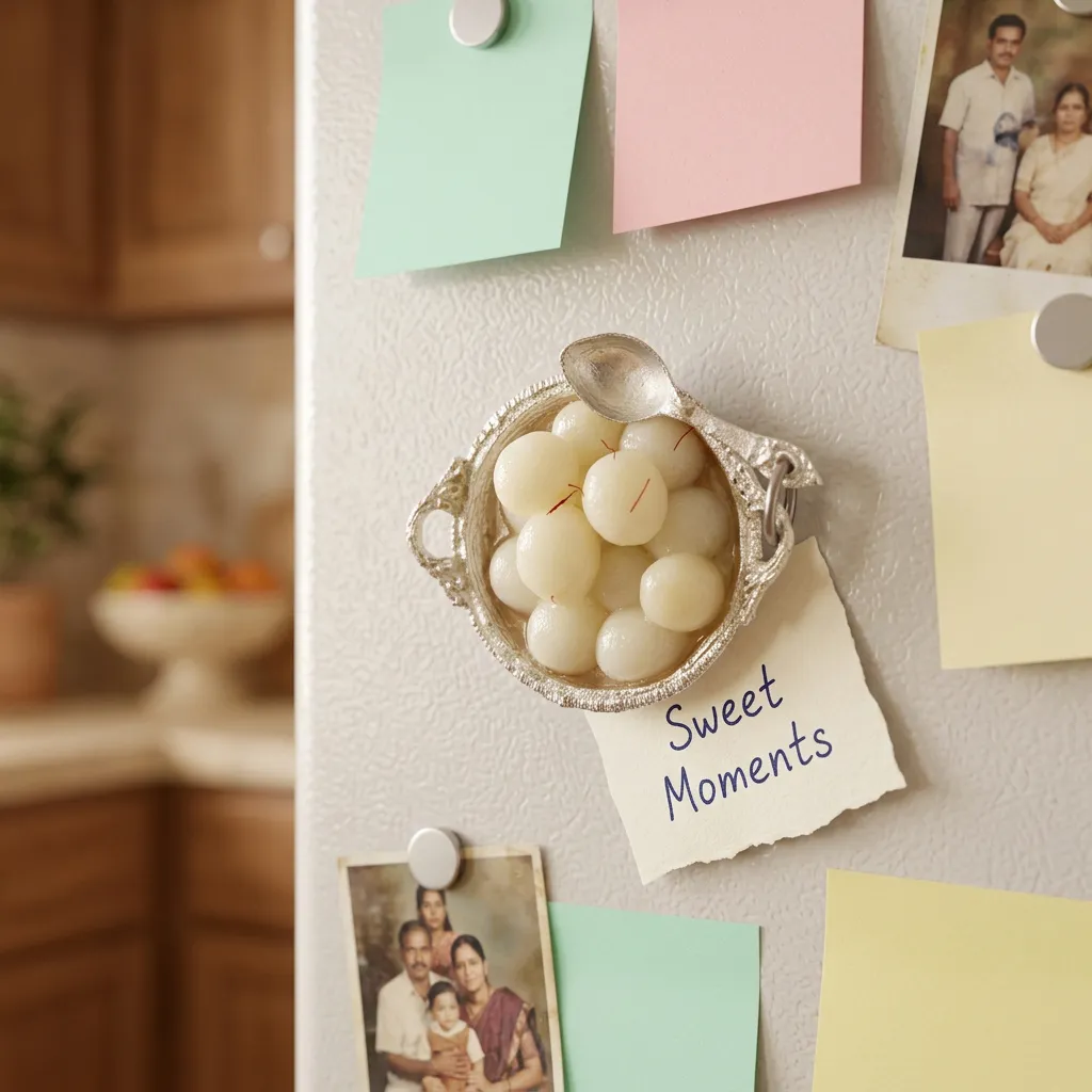 Miniature Rasgulla and Bread Pakora Magnet Set