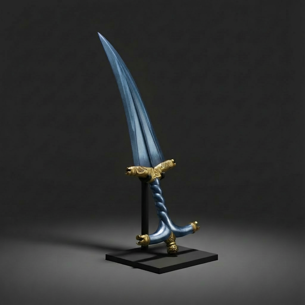 Gold Wood Still Dagger Handcrafted Decorative Koftgari Art