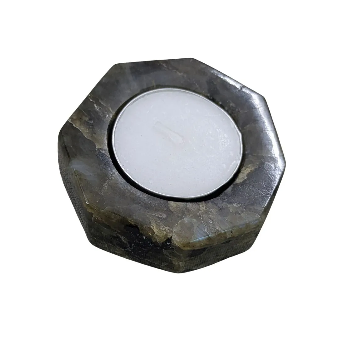 Blue Quartz Tea Light Candle Holder