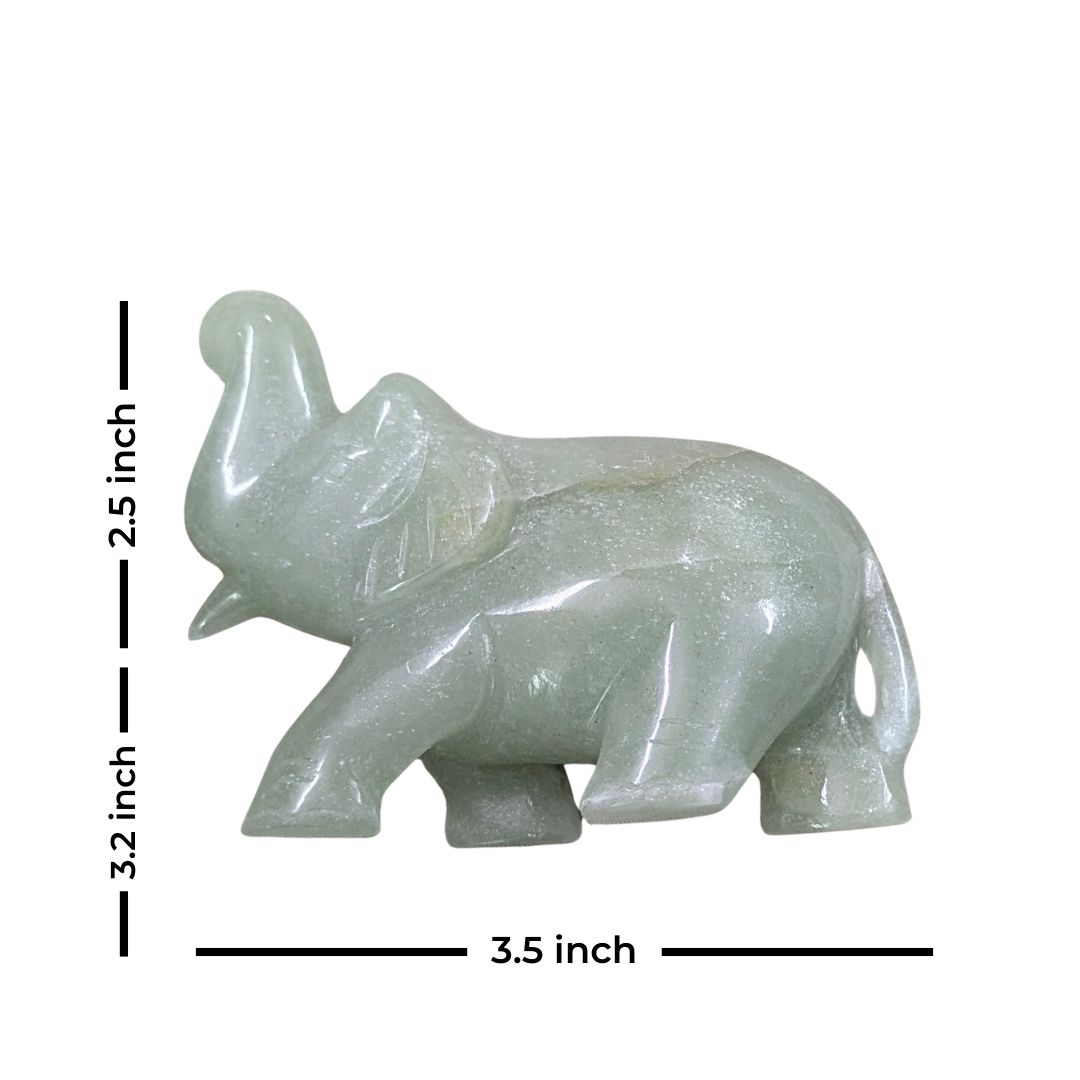 Aventurine Elephant Figurine for Positive Energy and Artisanal Decor