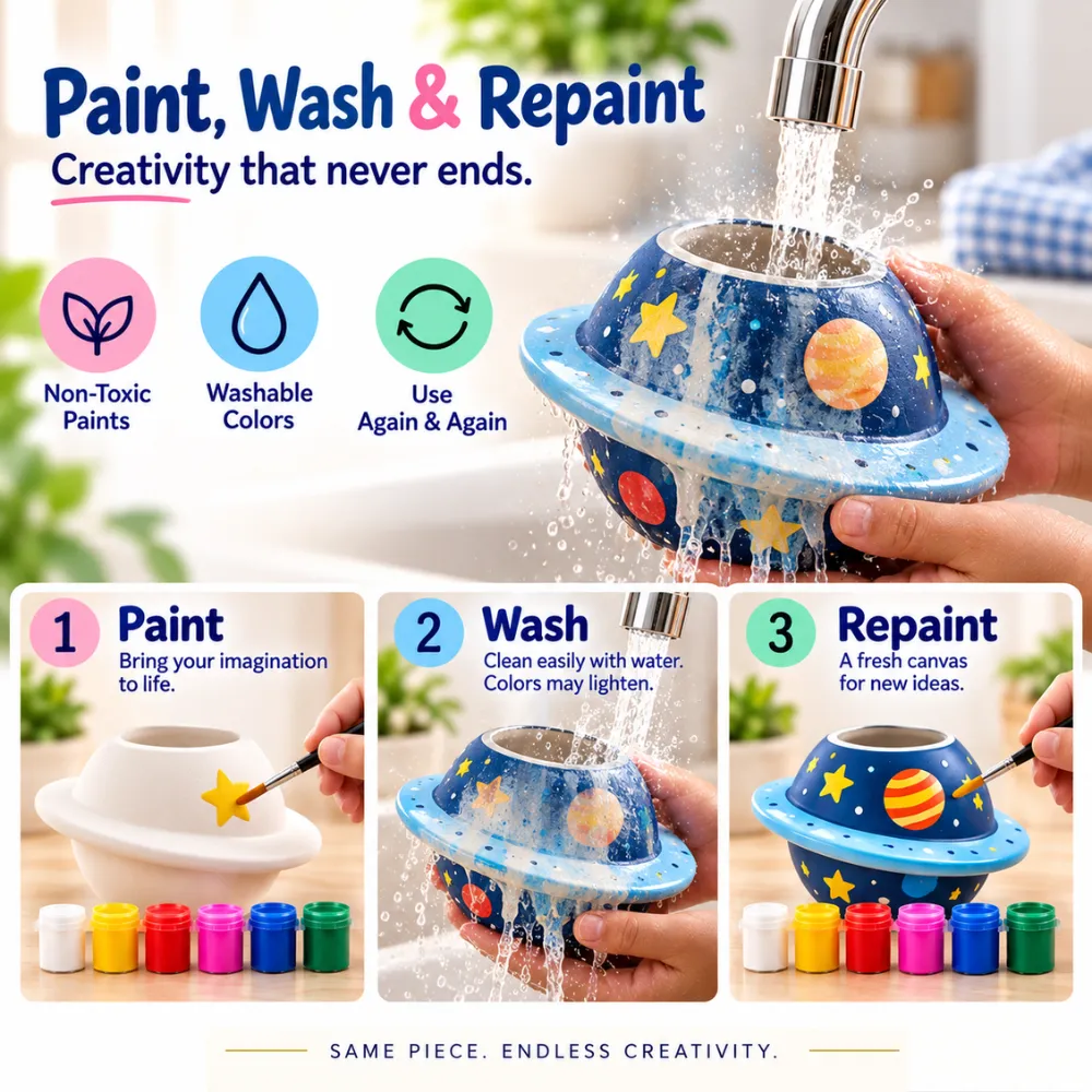 DIY Planter Painting Kit - Saturn (Space)