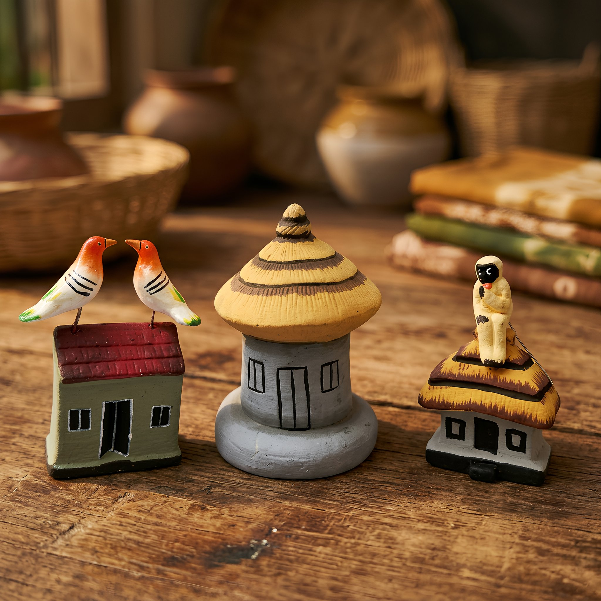 Krishnanagar Clay Hut Set | Golu Dolls