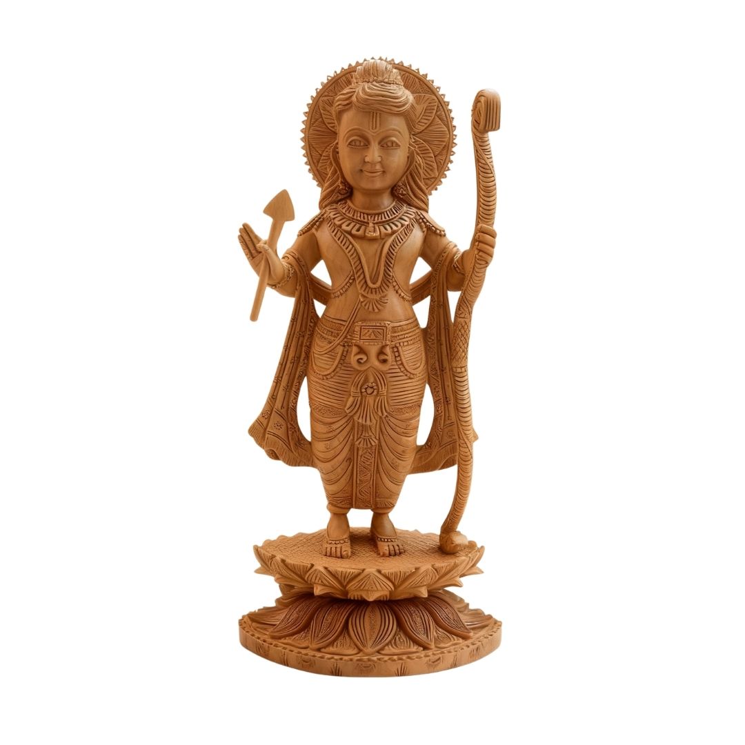 Lord Rama Standing Idol with Bow and Arrow on Lotus Base 