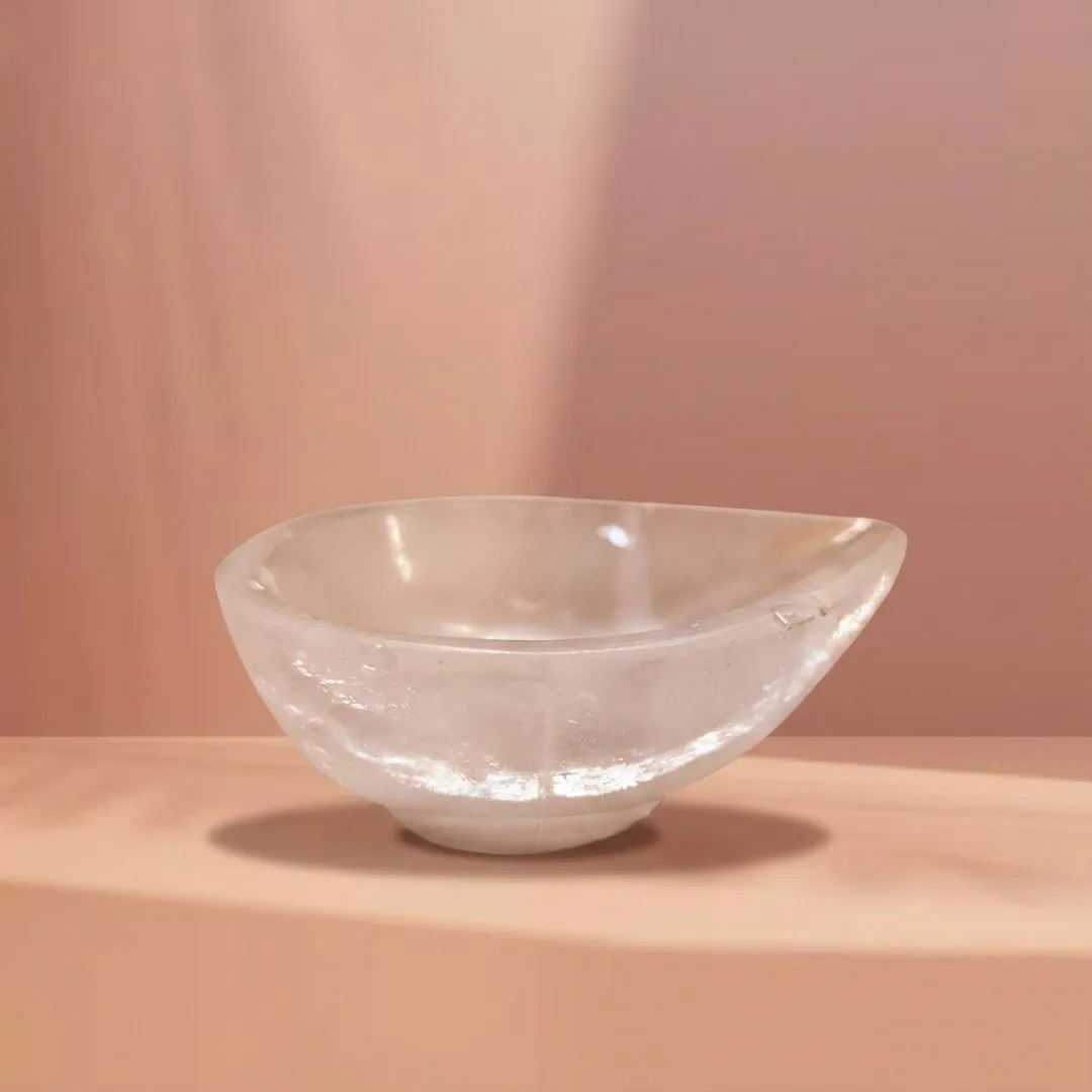White Quartz Tealight Bowl Holder for Home Decor and Gifting 