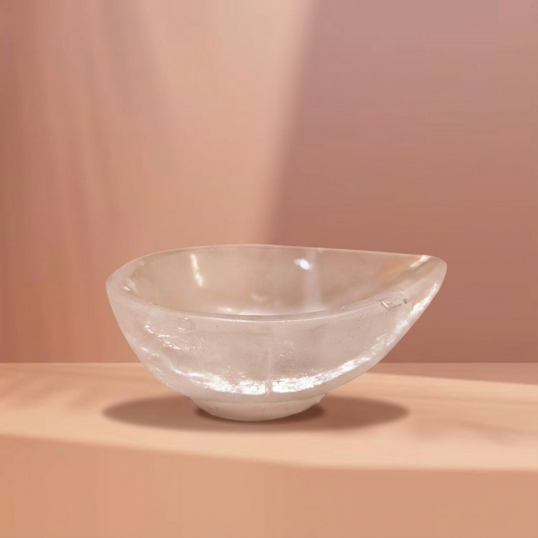 White Quartz Tealight Bowl Holder for Home Decor and Gifting 