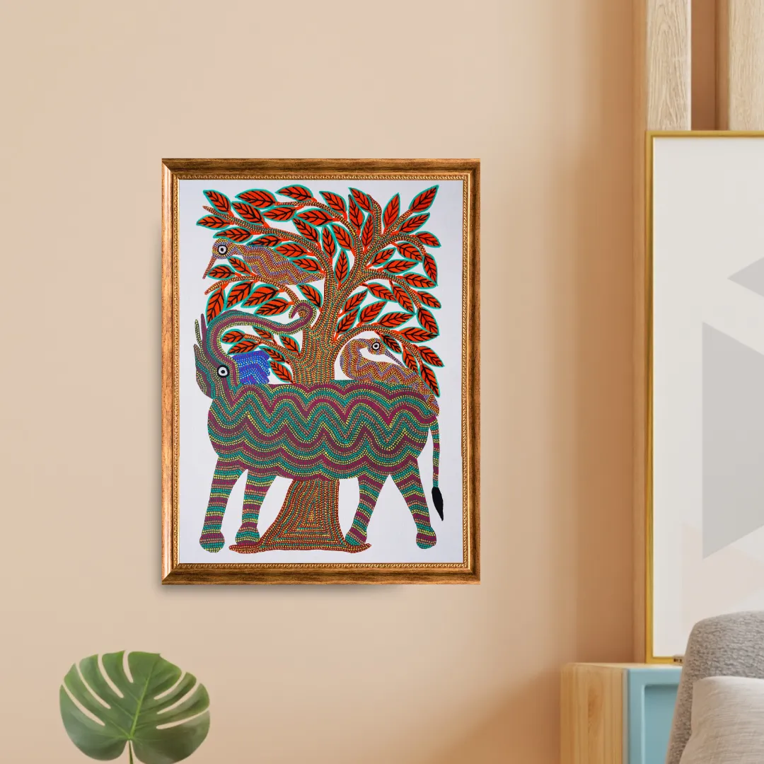 Elephant with Birds