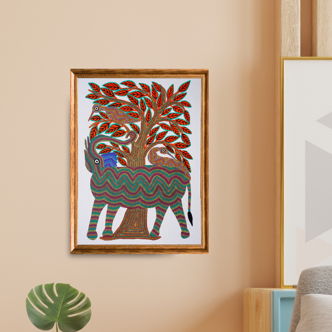 Elephant with Birds