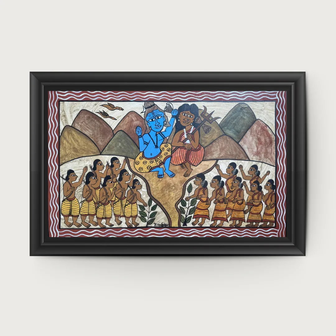 Shiva-Parvati with Tribal Devotees and Hunters by Kishor Gayen