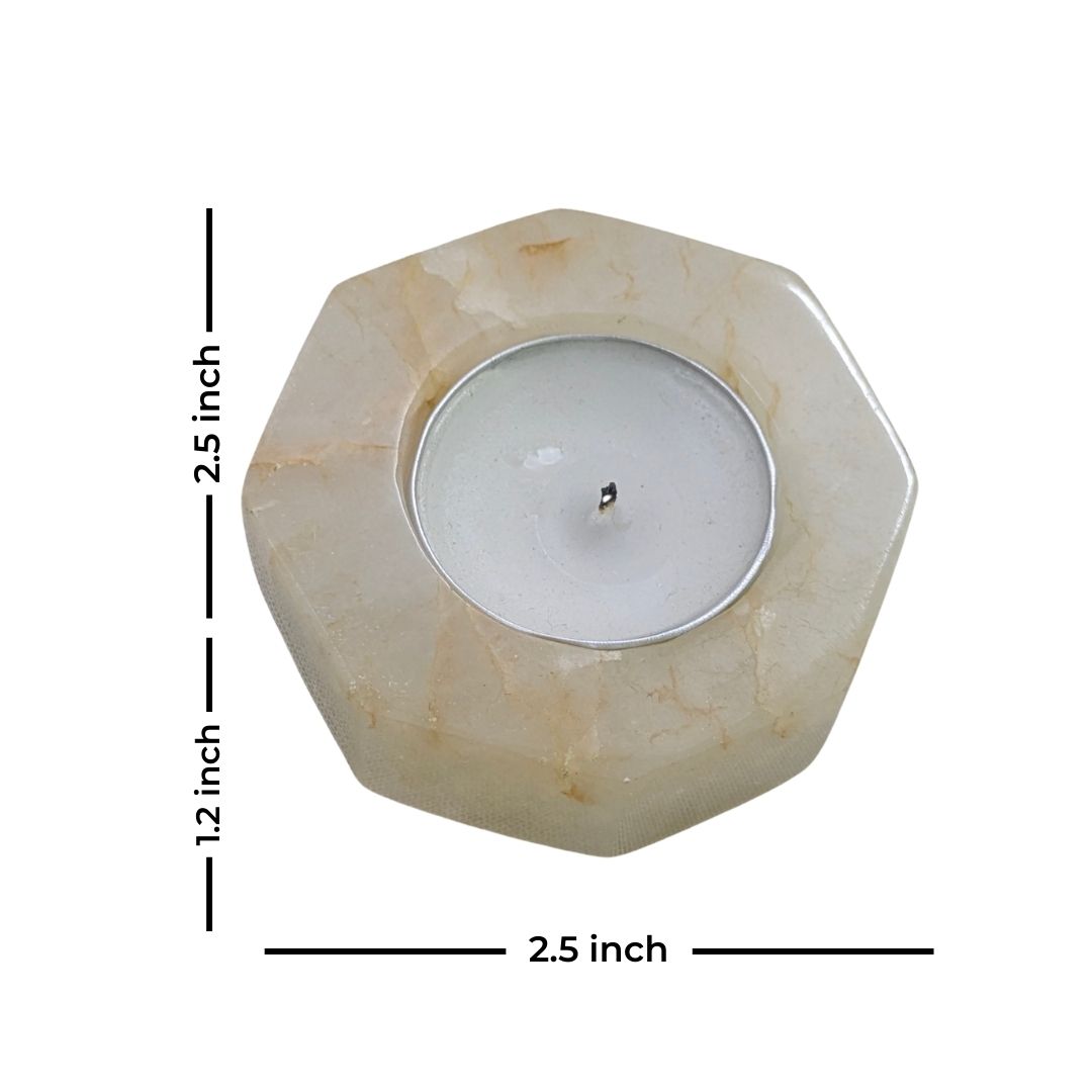 White Quartz Tealight Holder for Calm Interiors