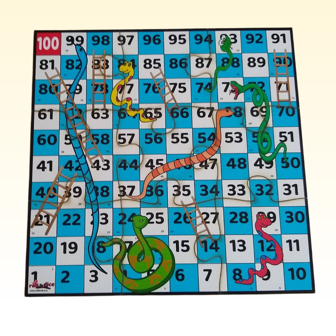 2-in-1 Snakes & Ladders and Ludo Board Game Set | Wooden Family Fun