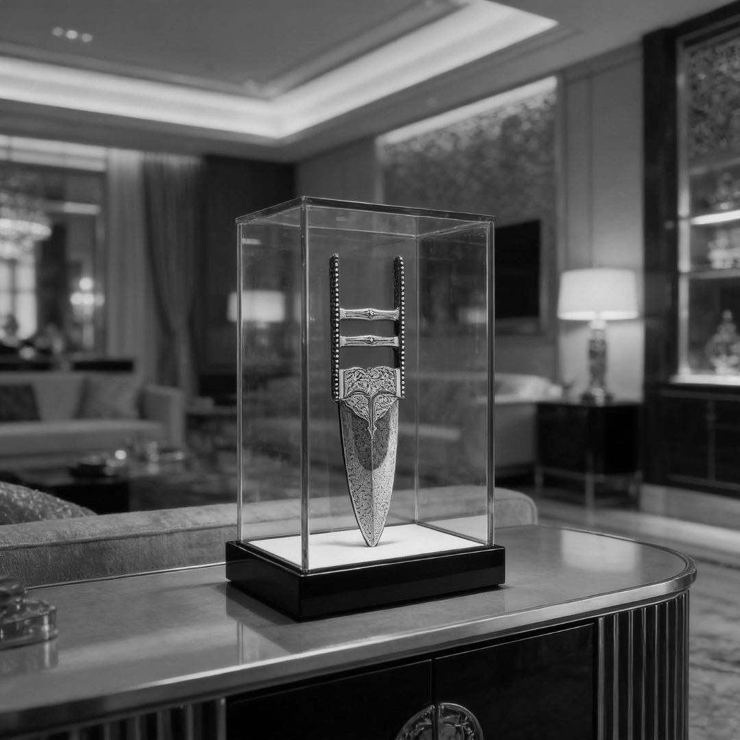 Tiger Knife Koftgari Art with Handcrafted Metal Inlay Detailing