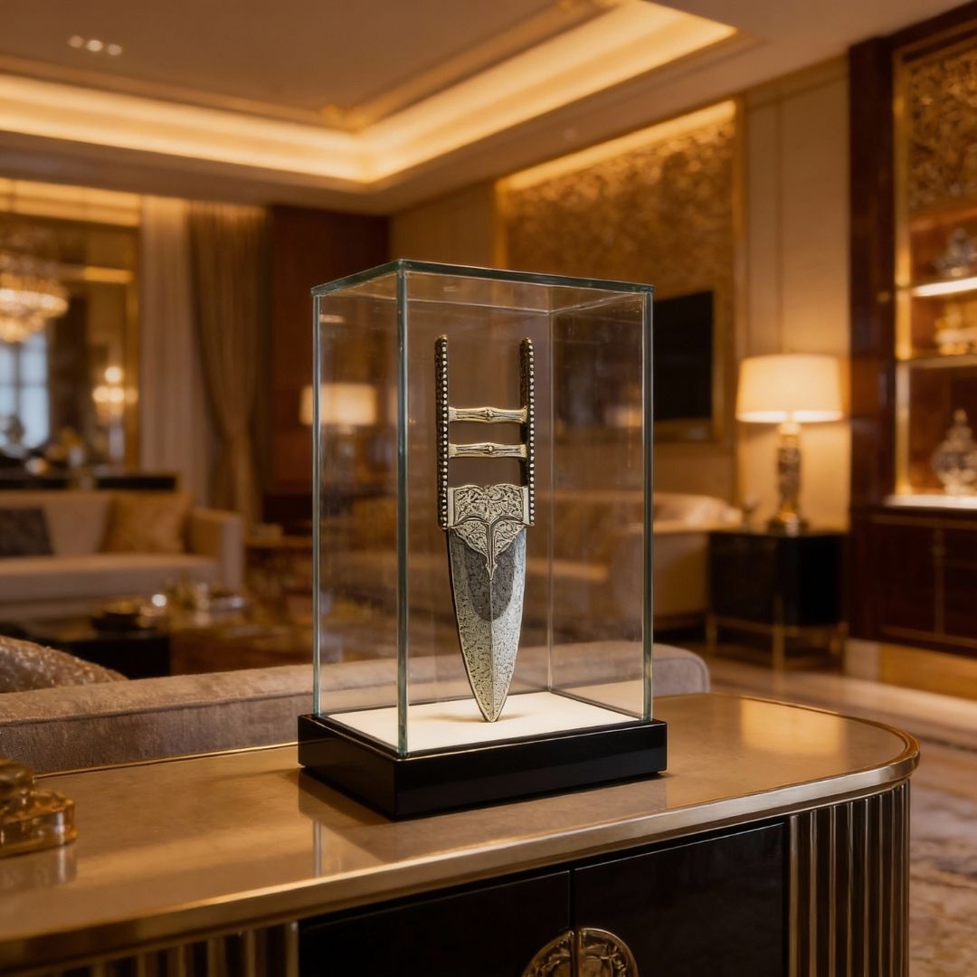 Tiger Knife Koftgari Art with Handcrafted Metal Inlay Detailing