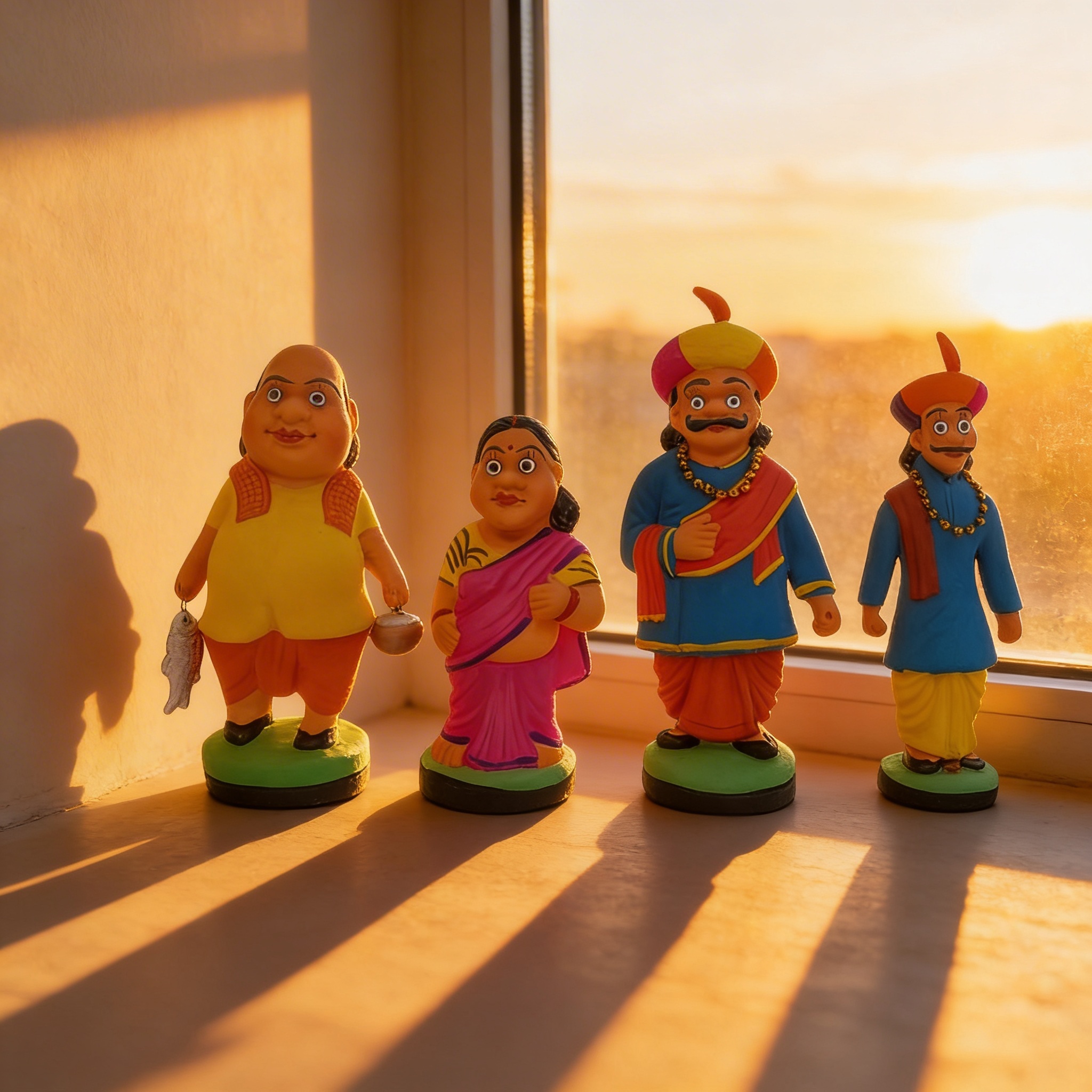 Maharashtrian Family Clay Dolls