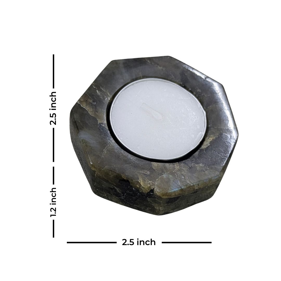 Blue Quartz Tea Light Candle Holder