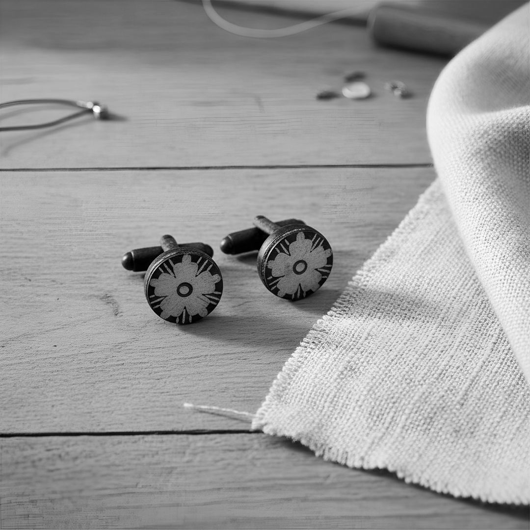 Handcrafted Decorative Cufflink Buttons Metal Art