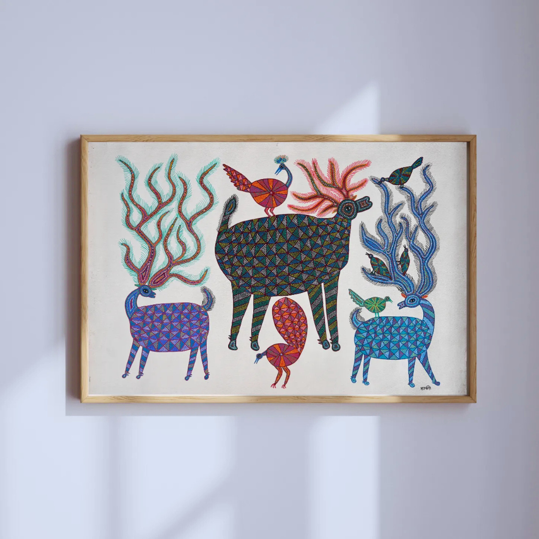 Harmony in the Wild: Deer, Peacocks and Birds 