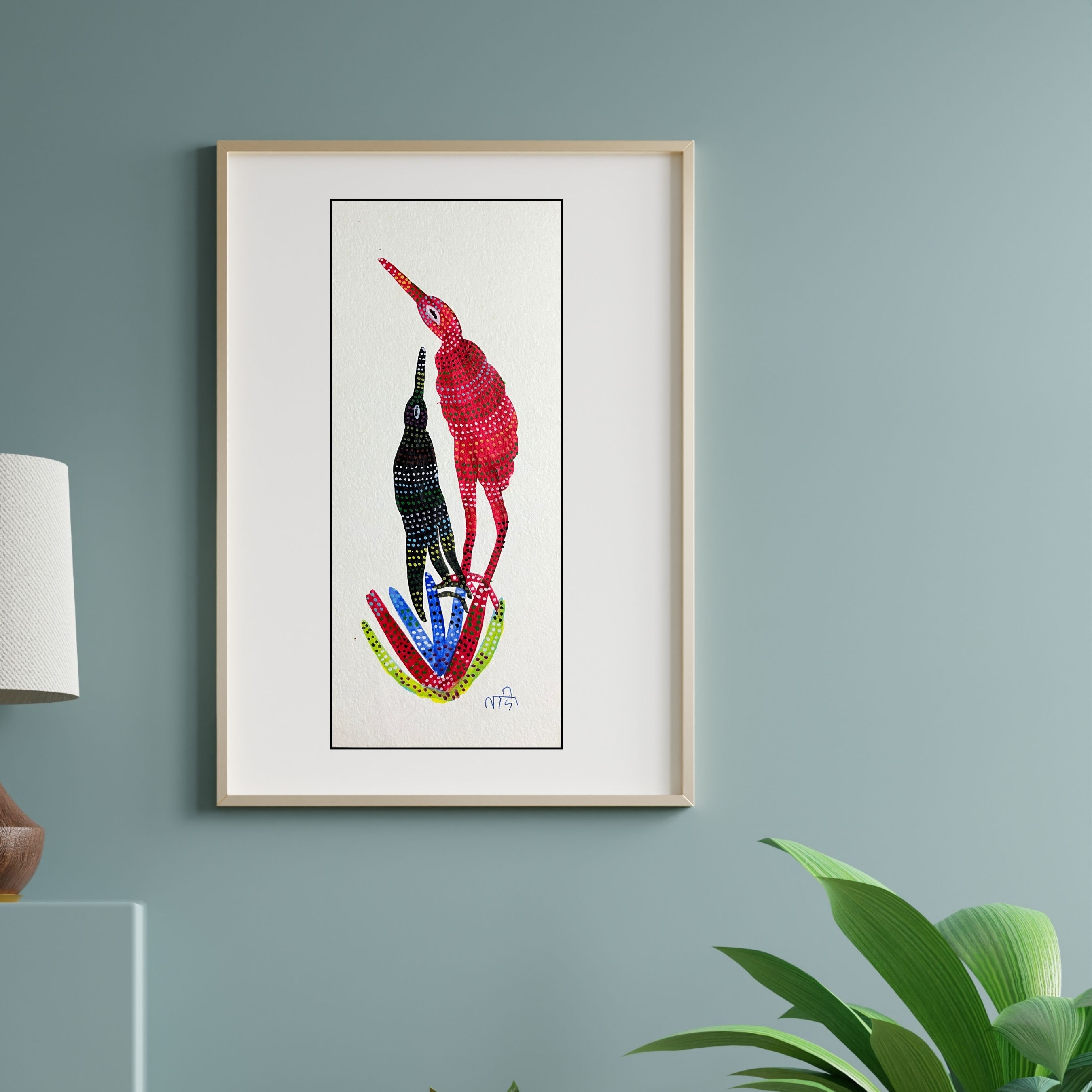 Birds Pink and Black