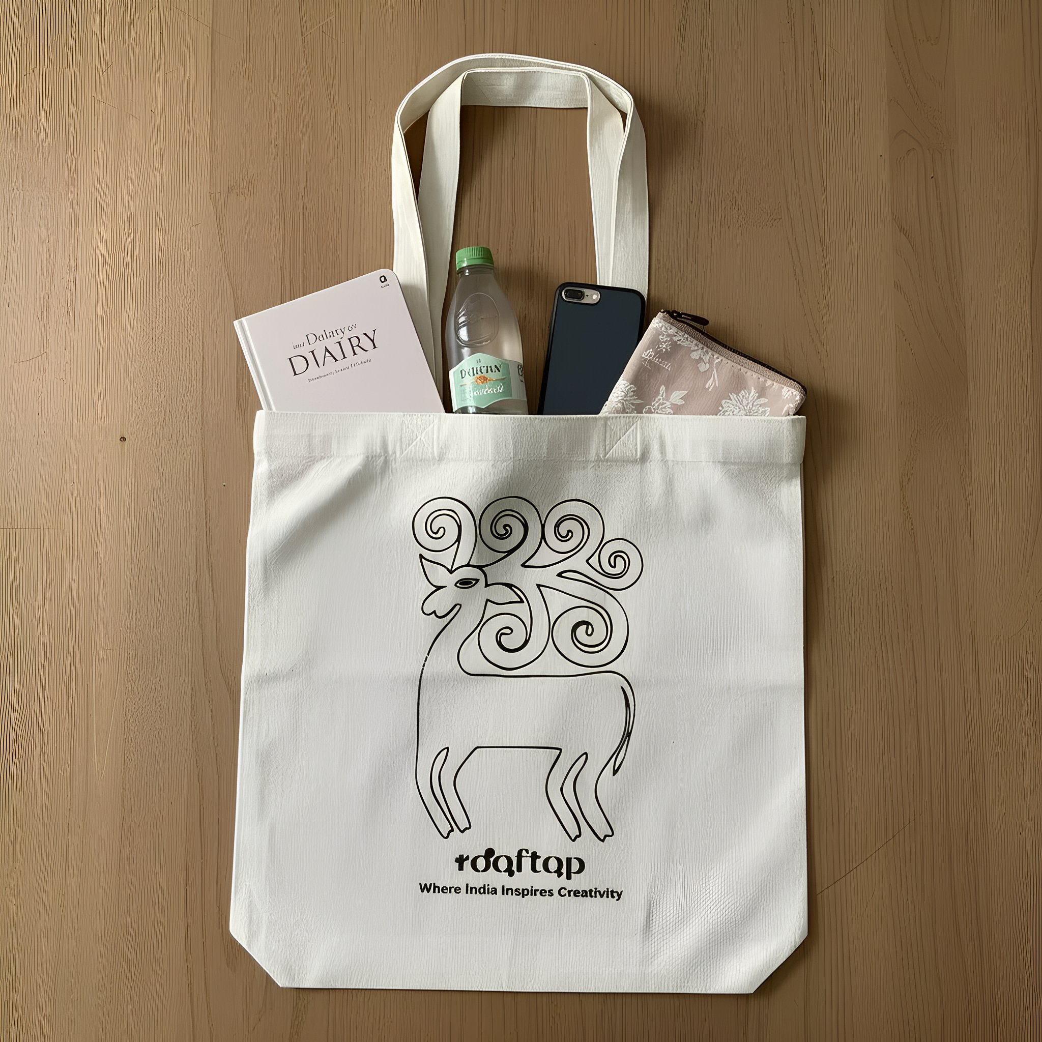 Bhil Tribal Art DIY  Canvas Tote Bag 