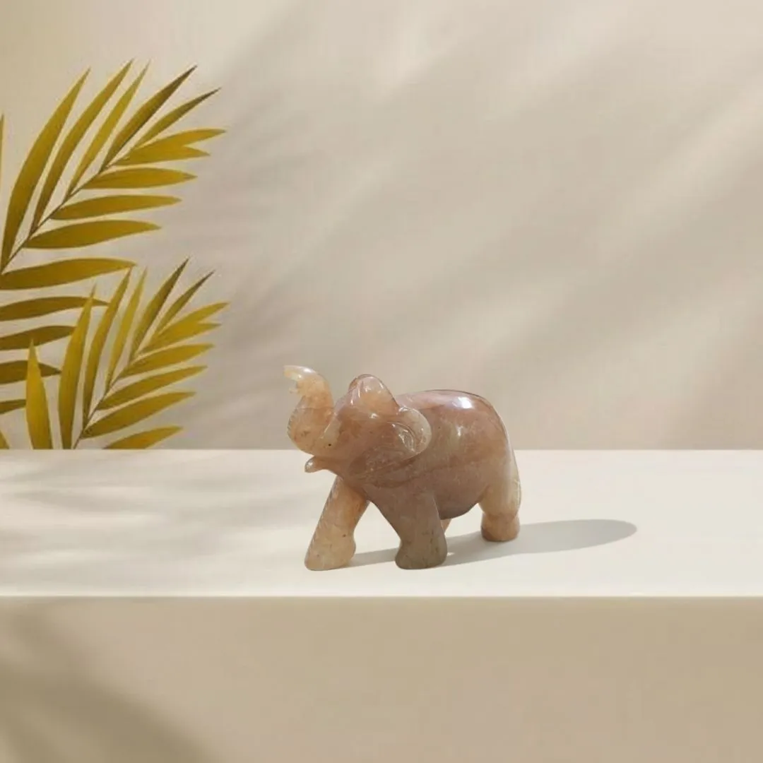 Yellow Quartz Elephant Sculpture Handcrafted