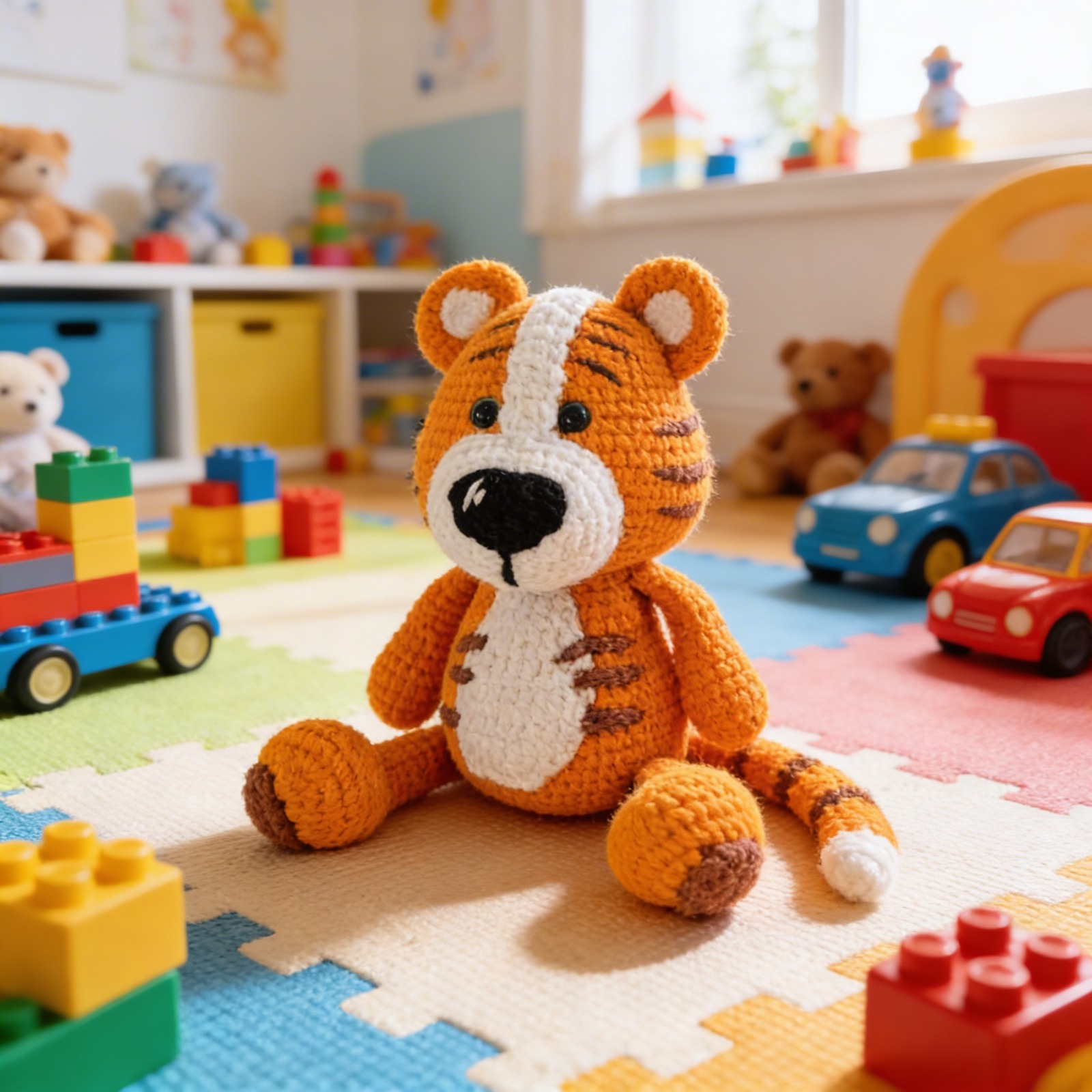 Crochet Tiger toy - Amigurumi plushie for kids- jungle animal- safari animal