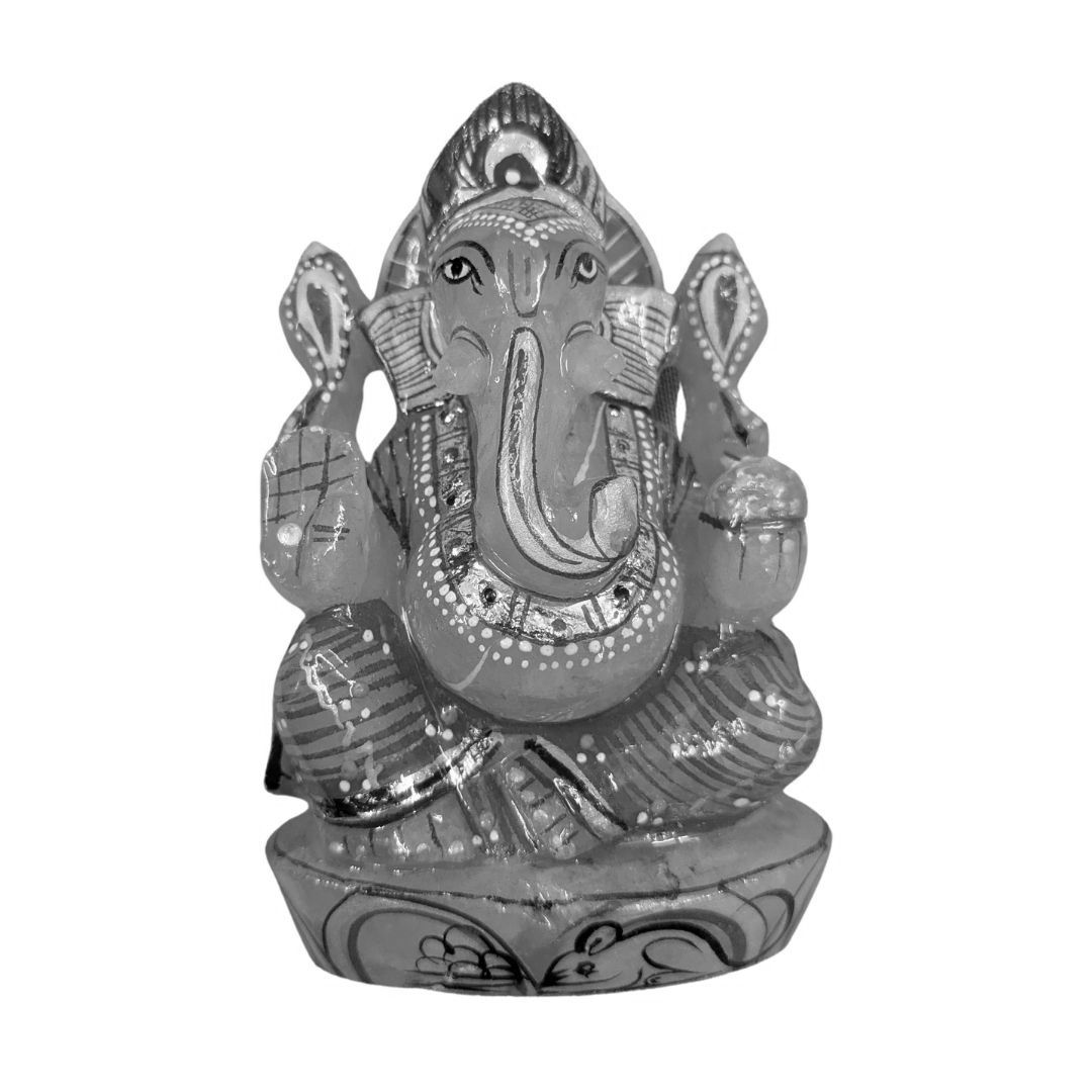 Hand-Carved Rose Quartz Ganesh Idol for Home Decor and Healing